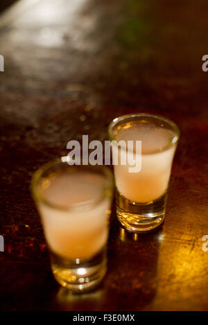 Cocktail in shot glasses Stock Photo