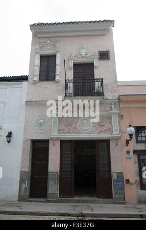 One of the many beautiful restored old Spanish colonial buildings on the streets of Havana, in the Republic of Cuba Stock Photo