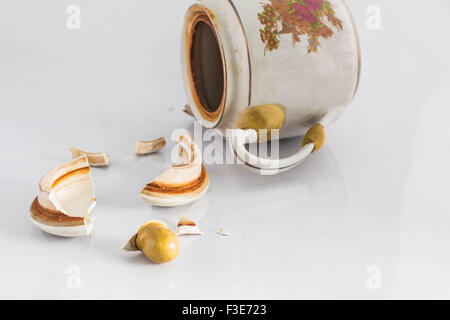 Cover the tea break on a white background. Stock Photo