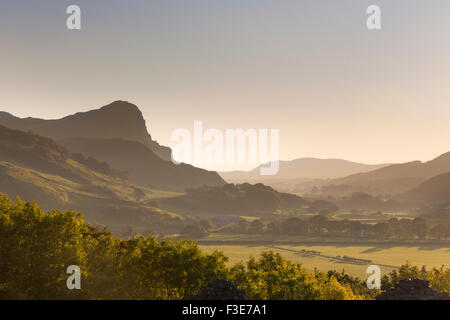 Sunset over Craig yr Aderyn "Bird Rock" Snowdonia National Park, Gwynedd, Wales UK Stock Photo
