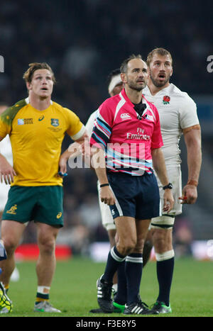 TWICKENHAM, ENGLAND - OCTOBER 03 2015: The 2015 Rugby World Cup Pool A match between England and Australia at Twickenham Stadium on October 03, 2015 in London, United Kingdom. Stock Photo