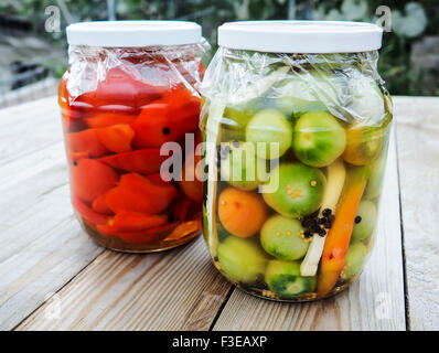 Pickle jars Stock Photo