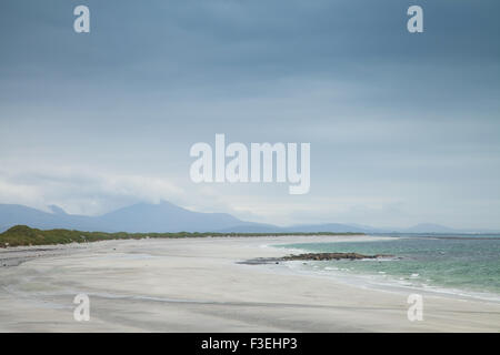 The white sands of a beach on the west coast of South Uist, Outer Hebrides Scotland. Stock Photo