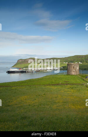 The Uig Tower, also known as Captain Fraser's Folly on the Island of Skye Scotland. Stock Photo