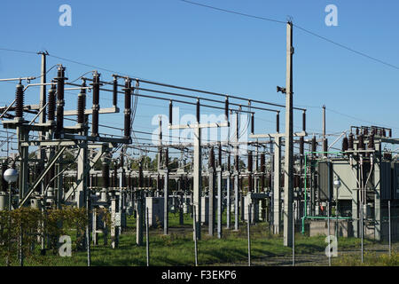 electrical substation or transformer station Stock Photo