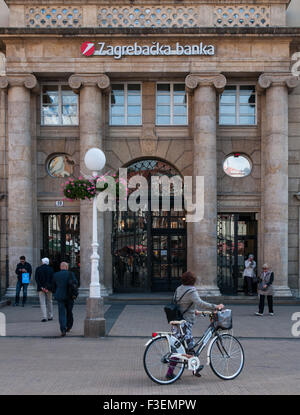 The entrance of the Zagreb Bank Stock Photo