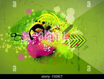 Abstract watercolor style collage Stock Photo