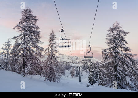 Ski center of Vogel, Triglav natural park, Julian Alps, Slovenia, Europe. Stock Photo