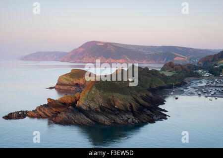 Watermouth Bay and views along the North Devon Coast towards Combe Martin. Stock Photo