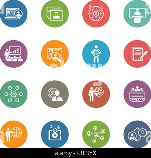 Business and Finances Icons Set. Flat Design. Stock Vector