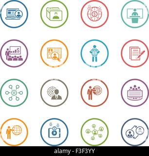 Business and Finances Icons Set. Flat Design. Stock Vector