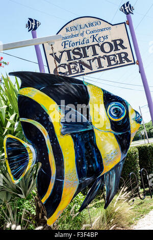 Key Largo Florida Keys,Visitor Center,centre,sign,chamber of commerce,sculpture,fish,FL150508003 Stock Photo