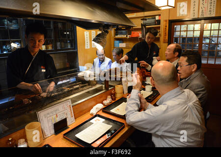 A small local Izakaya in Shimbashi, Tokyo. Stock Photo