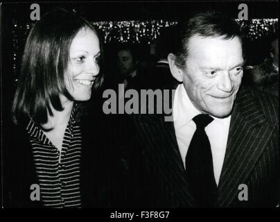 Annual Mathiser Filmball In Munich French filmstar Eddie Constantine who has written a book, which will be published in Germany shortly, was one of the screen stars to appear at the annual Mathiisor filmball in Munich. 24th Feb, 1975. The actor arrived in company of Munich children's book author Michaela Lenz. © Keystone Pictures USA/ZUMAPRESS.com/Alamy Live News Stock Photo