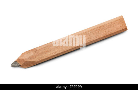 Rectangular Flat Pencil Isolated on White Background. Stock Photo