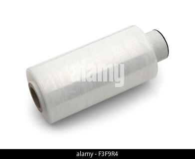 Plastic Packing Wrap Film Isolated on White Background. Stock Photo