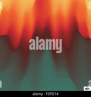 Fire Vector Background. Mosaic. Abstract Mesh Illustration. Design Template. Stock Vector