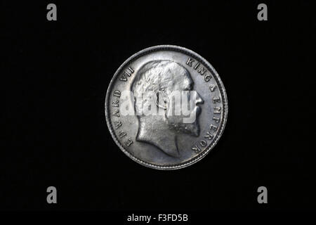 Coinage ; British India coinage ; Edward VII king and emperor on coin Stock Photo