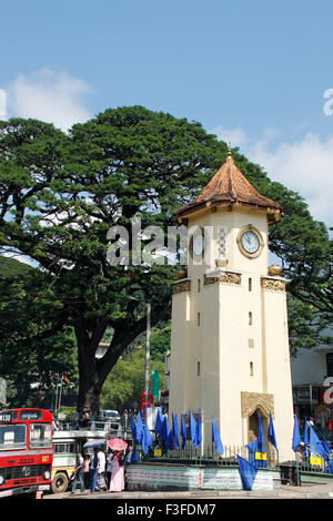 Clock tower, town square, Kandy, Senkadagala pura, Colombo, Ceylon, Sri Lanka, Democratic Socialist Republic of Sri Lanka, Asia Stock Photo