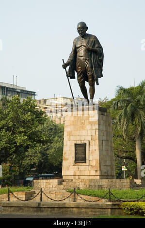 Bronze Statue of Mahatma Gandhi ; Mohandas Karamchand Gandhi also known as bapu (father of the Nation) at Sachivalaya Mumbai Stock Photo