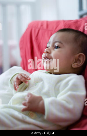 Baby Girl Namya ; two months old ; face ; expressions ; emotions and moods MR Stock Photo