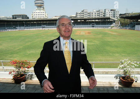 Former British Prime Minister John Major at CCI (Cricket Club of India) to receive honorary life membership in Bombay Mumbai Stock Photo