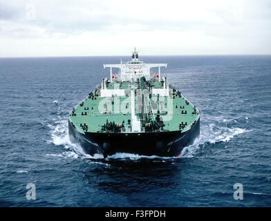 Oil tanker in Atlantic ocean Stock Photo