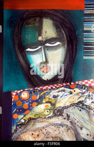 Kamasutra female and male snake acrylic on canvas Stock Photo