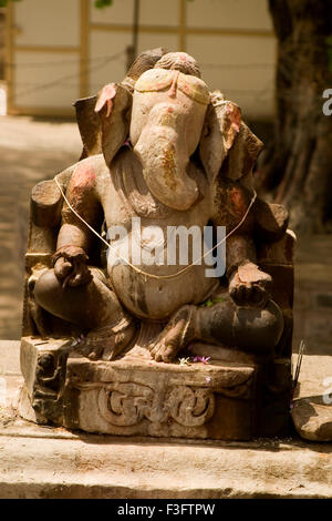 Lord Ganesha idol ; Matangeshwar Temple ; Matangeshvara temple ; Khajuraho ; Madhya Pradesh ; India ; Asia Stock Photo