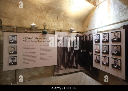 Exhibition about the notorious criminals at the Eastern State Penitentiary, now a tourist attraction, in Philadelphia, USA Stock Photo
