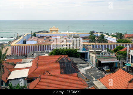 Kumari Amman temple popular pilgrimage centre built by Pandya kings in 8th century ; Kanyakumari ; Tamil Nadu ; India Stock Photo