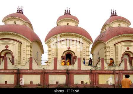 Dakshineshwar Kali Temple classic bengali hut twelve Shiva temples Calcutta Kolkata West Bengal India Stock Photo