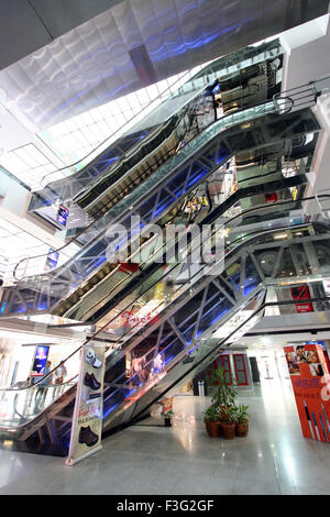 Escalator at Metropolitan (MGF) in mall ; Gurgaon ; Haryana ; India Stock Photo