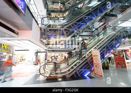 Escalator at Metropolitan (MGF) in mall ; Gurgaon ; Haryana ; India Stock Photo