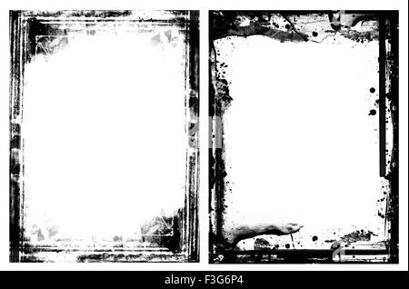 Grunge frames isolated on white Stock Photo