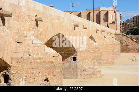 Puente de la Trinidad or Trinidad Bridge over the Turia park in Valencia, Spain. Stock Photo