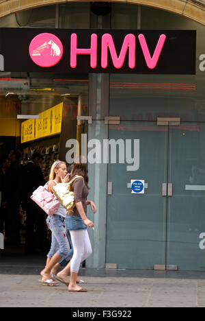 HMV store, Piccadilly Circus, Piccadilly, City of Westminster, London, England, United Kingdom, UK Stock Photo