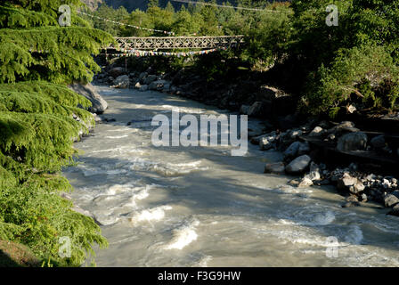 River Bhagirathi ; Harsil ; Harshil ; Gangotri ; Uttaranchal ; Uttarakhand ; India ; Asia Stock Photo