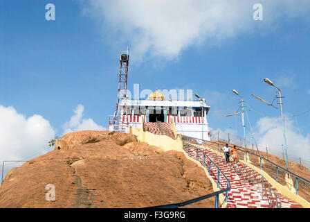 Utchipillaiyar Sannathi temple dedicated to lord Ganesh ; Rock fort at Tiruchirappalli ; Trichy ; Tamil Nadu ; India Stock Photo