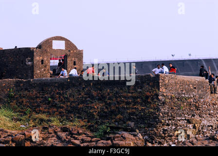 Wall of Bandra Fort erected by Portuguese about 300 years back at bandra ; Bombay Mumbai ; Maharashtra ; India Stock Photo