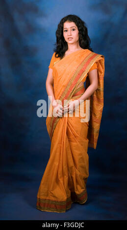 Woman portrait in saree, India, Asia, MR#690D Stock Photo