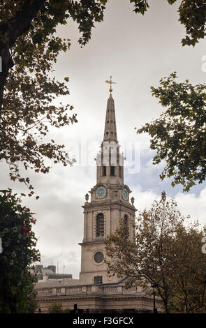 St Martin-in-the-fields Steeple on Trafalgar Square in London UK Stock Photo