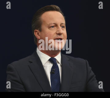 Manchester, UK. 7th October, 2015. David Cameron Mp Prime Minister Conservative Party Conference 2015 Manchester Central, Manchester, England 07 October 2015 Addresses The Conservative Party Conference 2015 At Manchester Central, Manchester Credit:  Allstar Picture Library/Alamy Live News Stock Photo