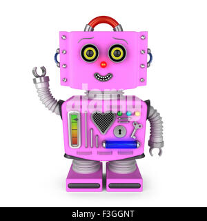 Pink vintage toy robot girl Stock Photo