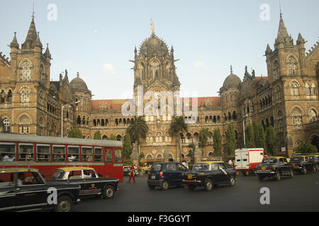 Victoria Terminus now Chatrapati Shivaji railway station ; Bombay Mumbai ; Maharashtra ; India Stock Photo