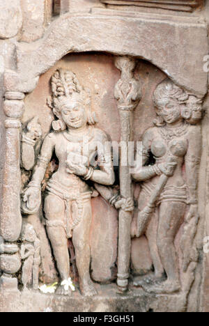 Rowing statue of Lord Shiva & Parvati ; Mukteshwara temple ; Bhubaneswar ; Orissa ; India Stock Photo