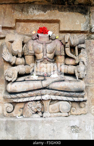 Raja Rani temple ; ruin statue ; red gold sandstone ; Bhubaneswar ; Orissa ; India Stock Photo