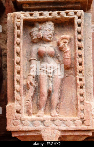 Raja Rani temple ; ruin statue ; red gold sandstone ; Bhubaneswar ; Orissa ; India Stock Photo