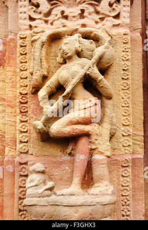 Raja Rani temple ; ruin statue ; red gold sandstone ; Bhubaneswar ; Orissa ; India Stock Photo