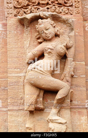 Raja Rani temple ; ruin statue ; red gold sandstone ; Bhubaneswar ; Orissa ; India Stock Photo